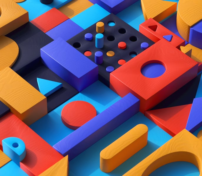 Abstract colorful shapes representing Web 3.0